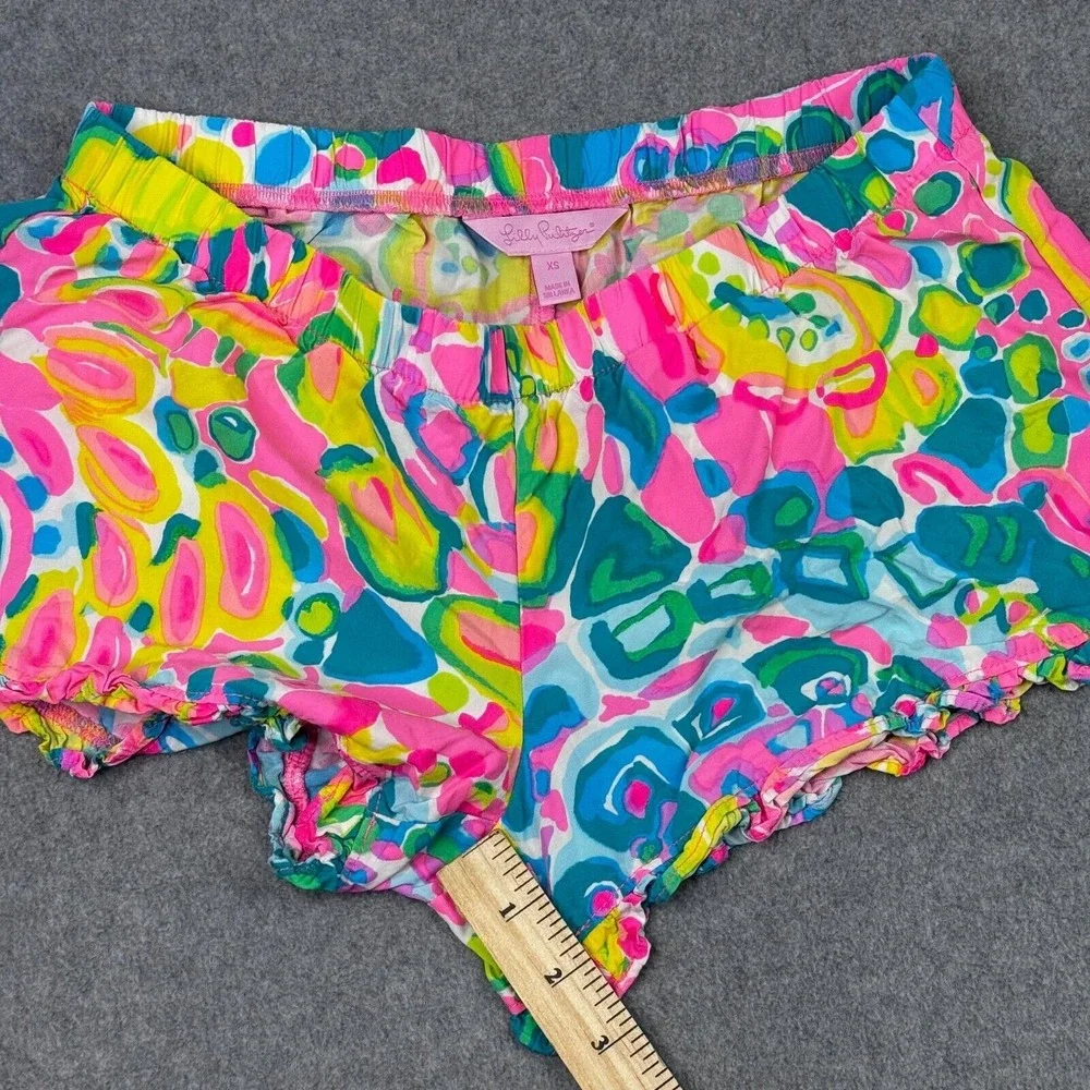 Lilly Pulitzer Womens Size XS Shorts Kya Ruffled‎ Bay Breeze Floral Multicolor